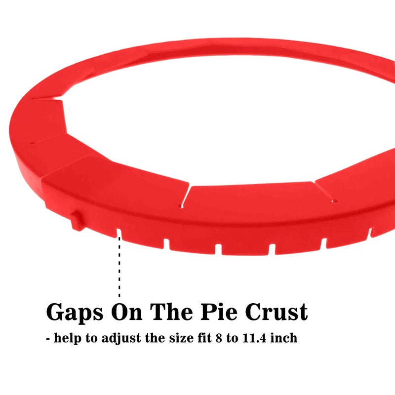 Antenda Adjustable Silicone Pie Crust Shields - Baking Protectors Cover Ring Fits 8-11.4 Inch Pies - Image 2